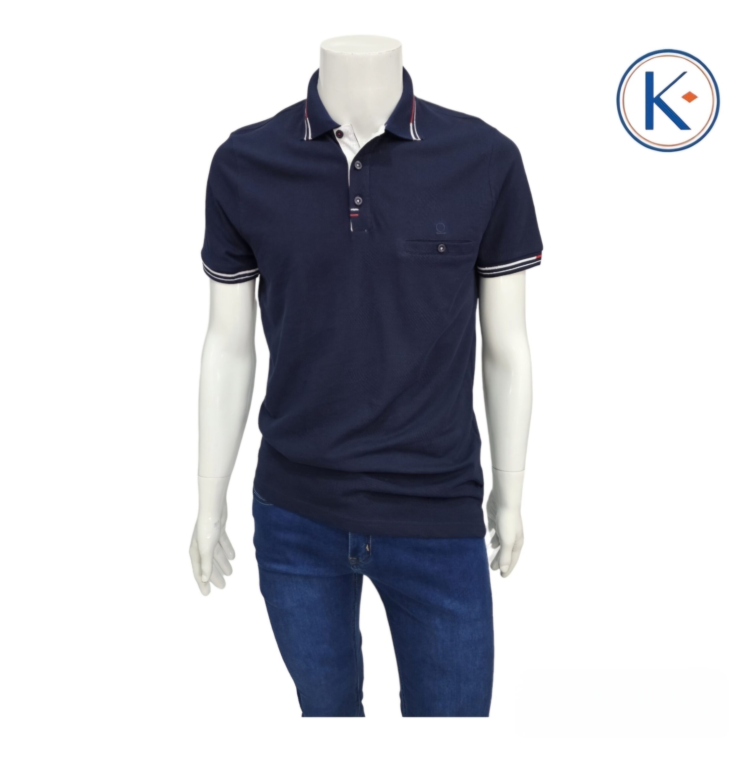 Polo con bolsillo en manga corta para hombre