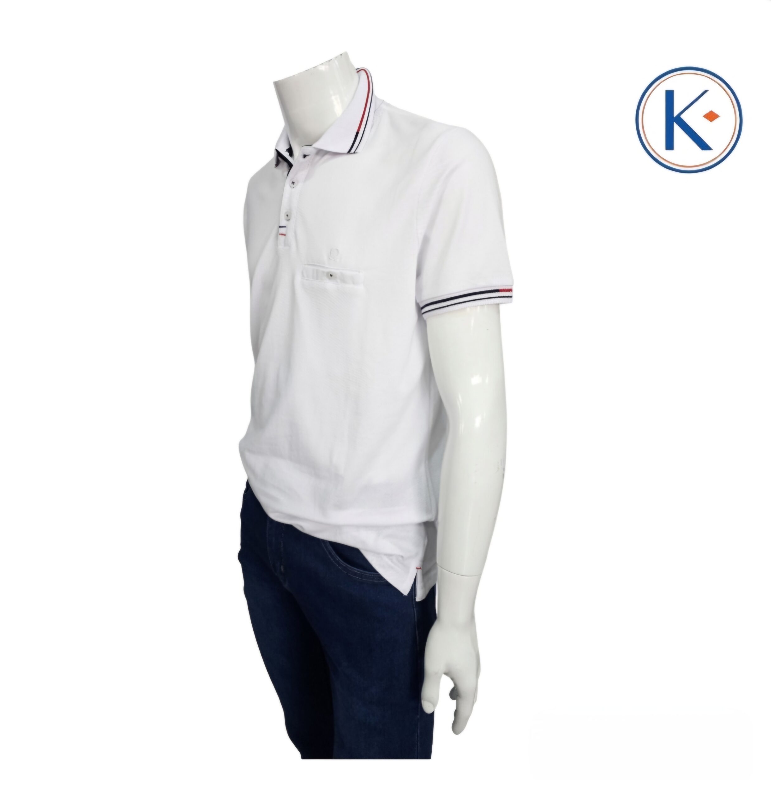 Polo con bolsillo en  manga corta para  hombre