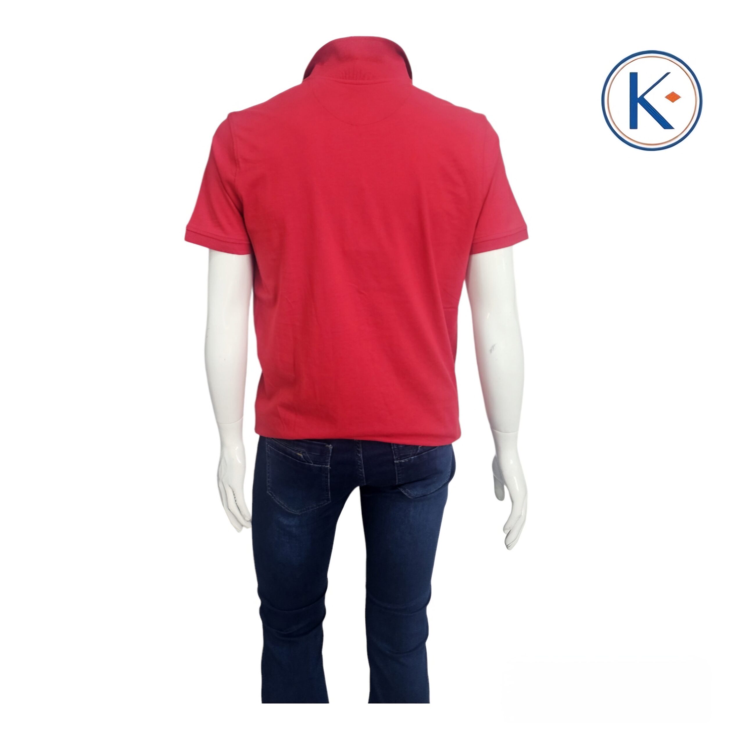 Polo liso con bolsillo en manga corta para hombre