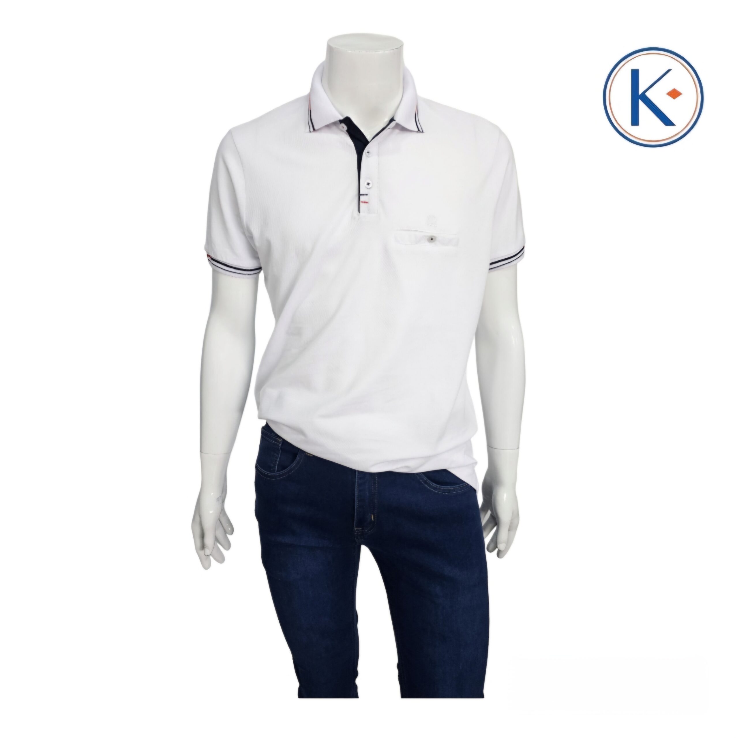 Polo con bolsillo en manga corta para hombre