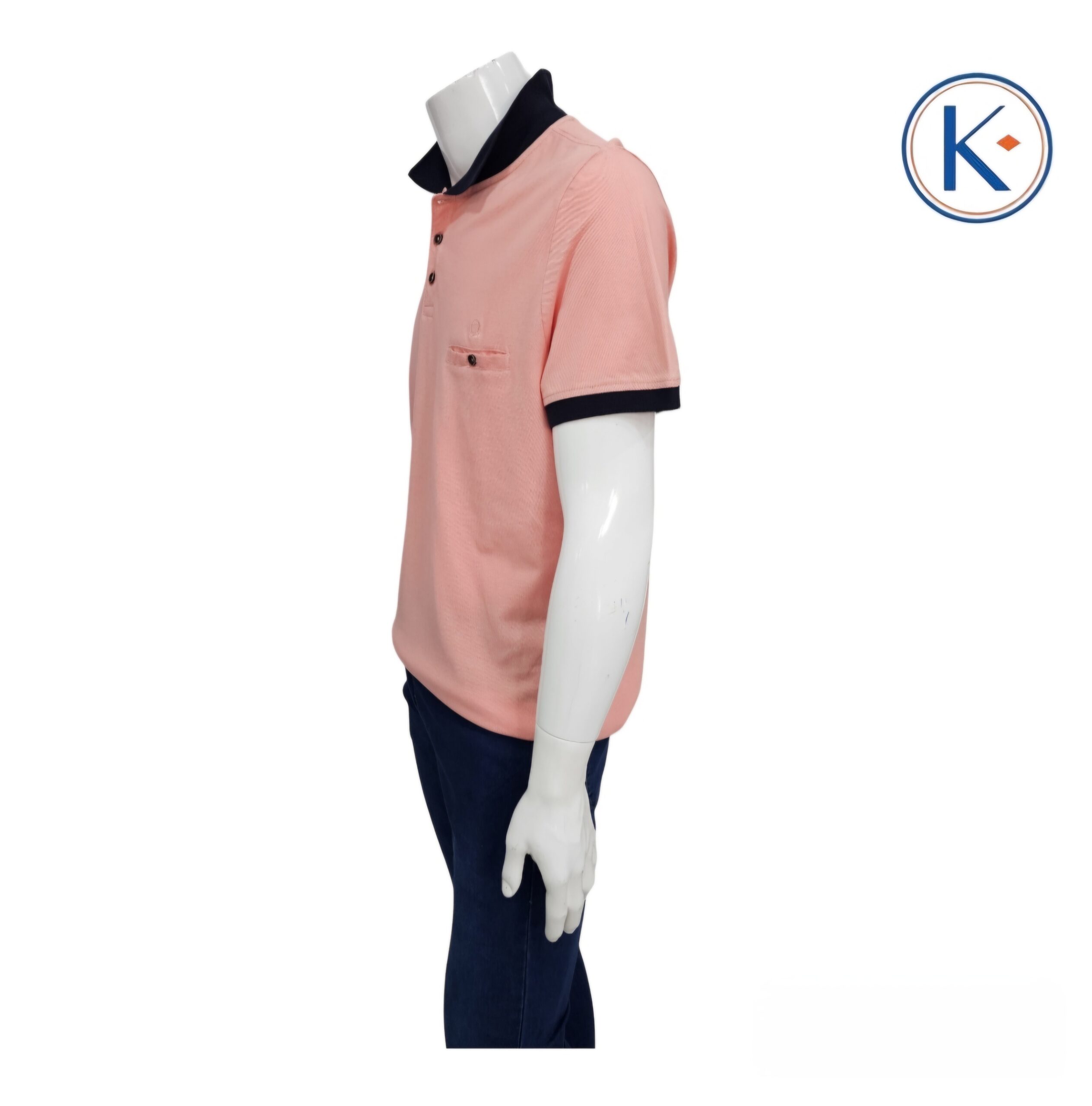 Polo cuello marino con bolsillo en manga corta para hombre
