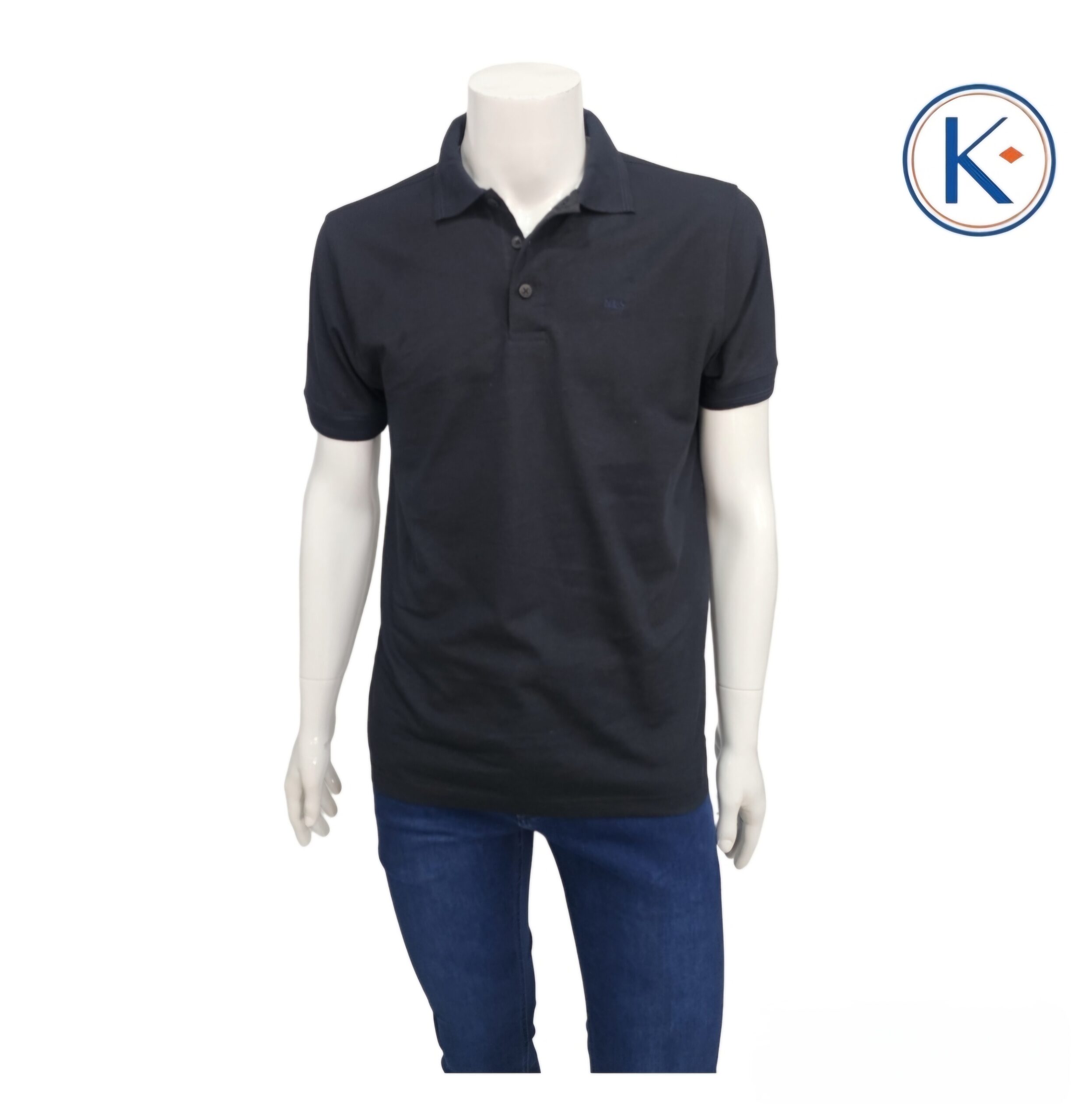 polo marino con raya para hombre