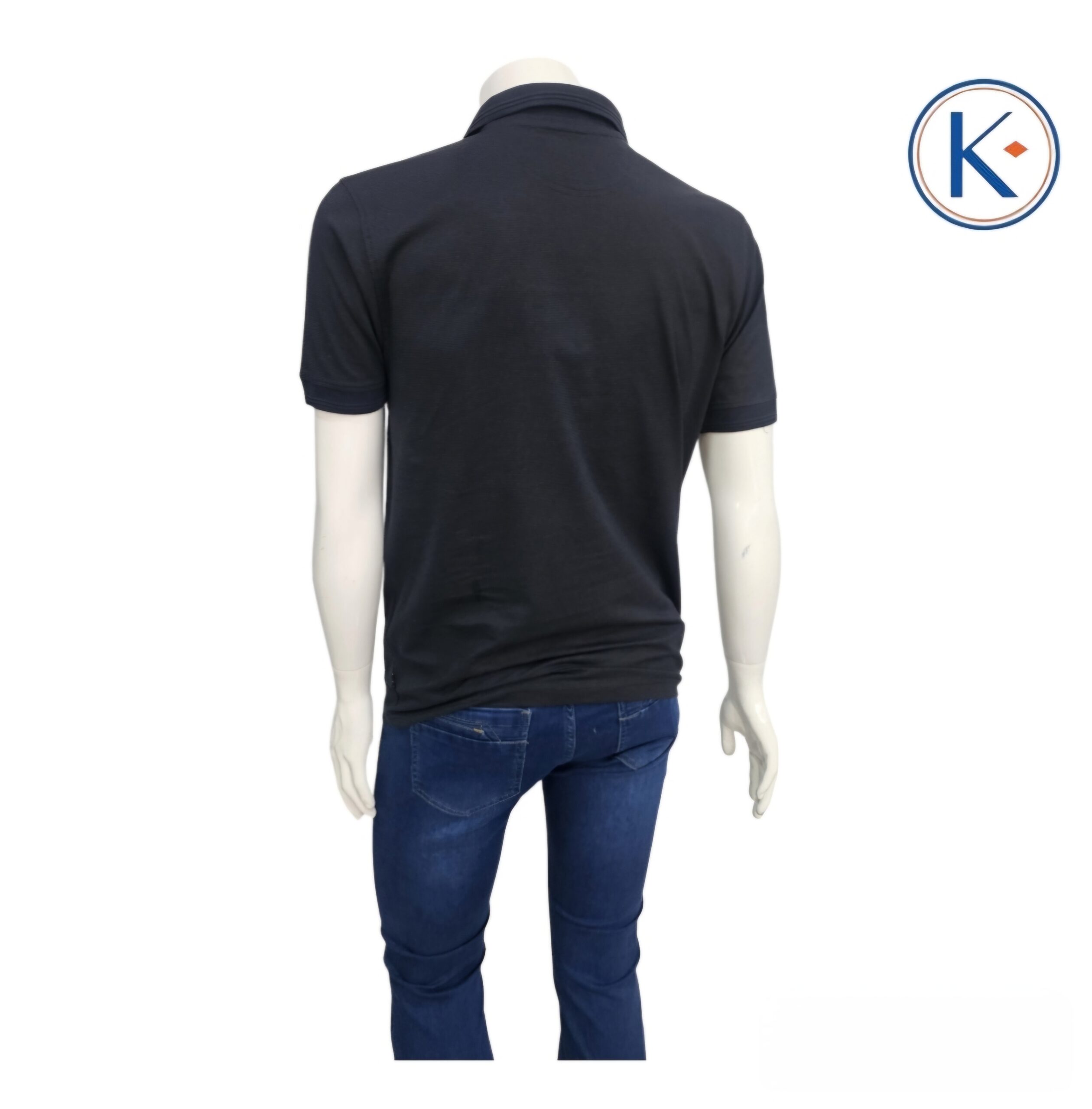 polo marino con raya para hombre