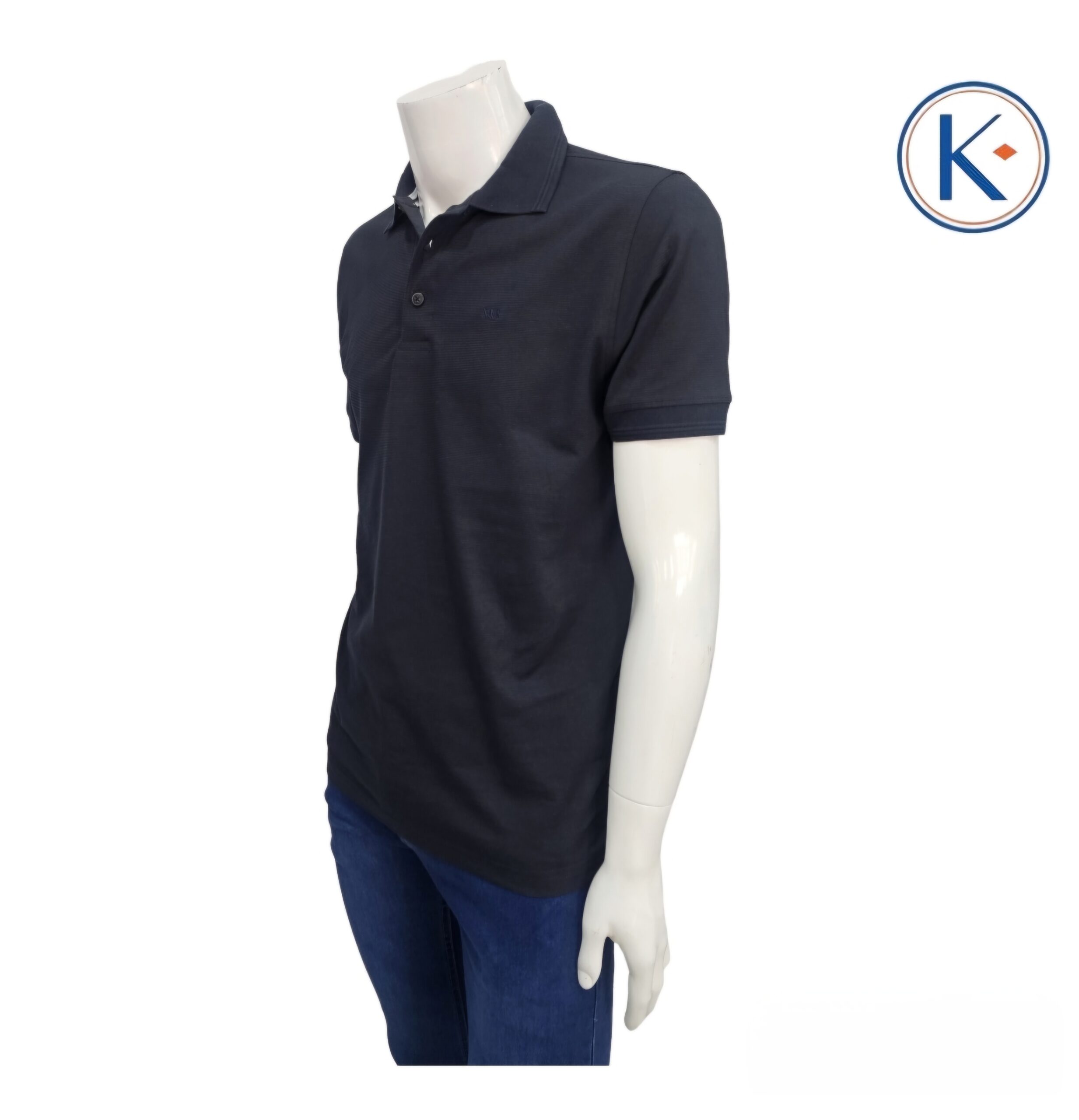 polo marino con raya para hombre