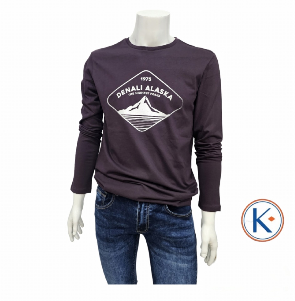 Camiseta manga larga burdeos hombre Losan