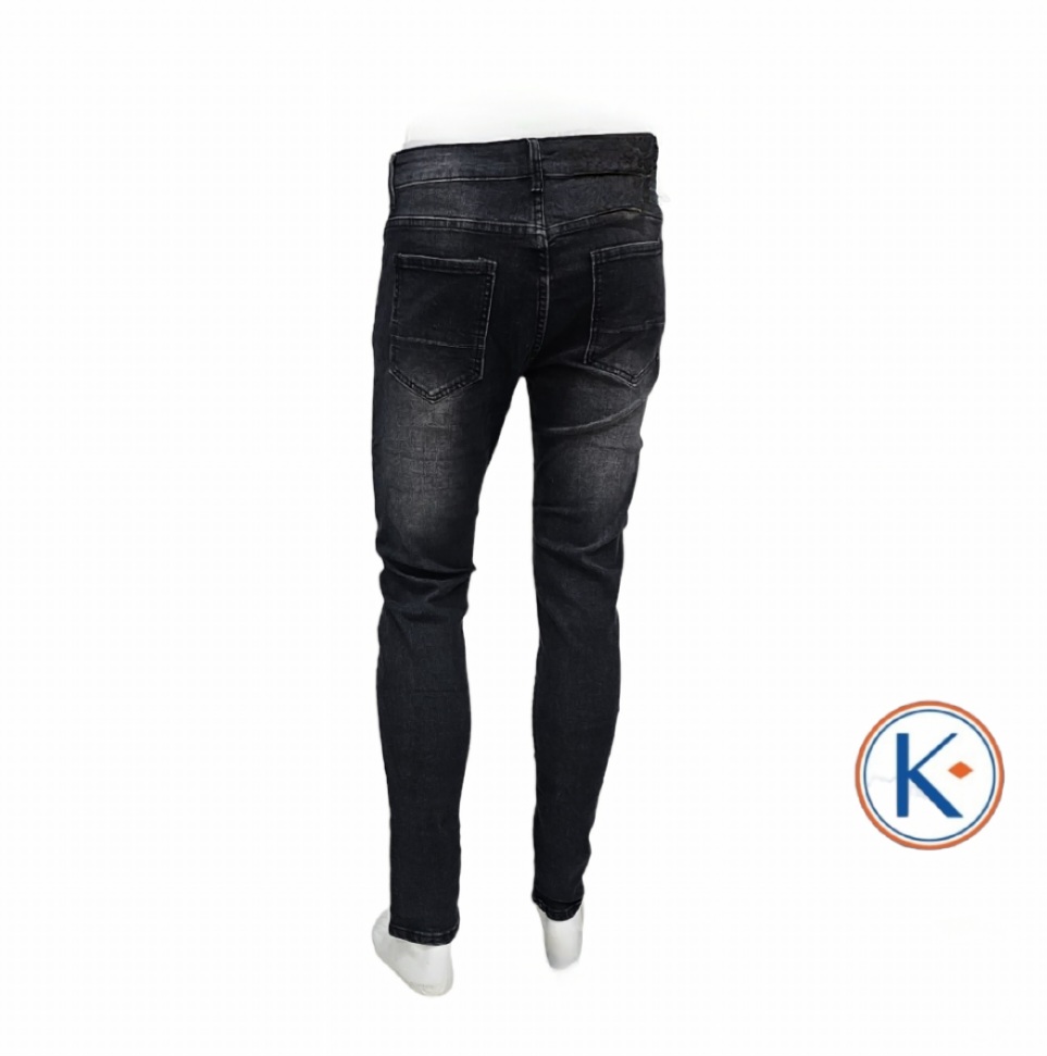 Vaquero elástico pitillo negro para hombre