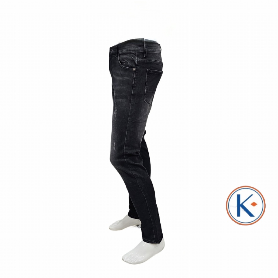 Vaquero elástico pitillo negro para hombre