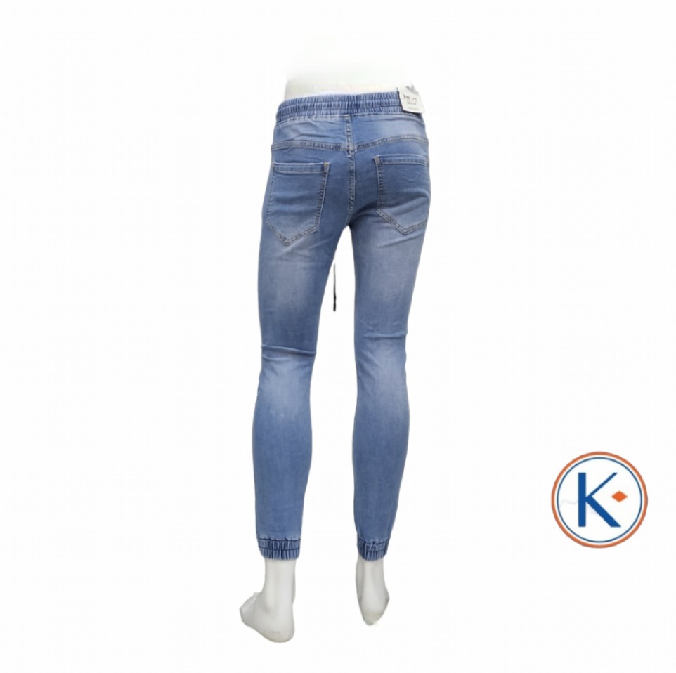 Vaquero goma cintura y bajos denim claro para hombre