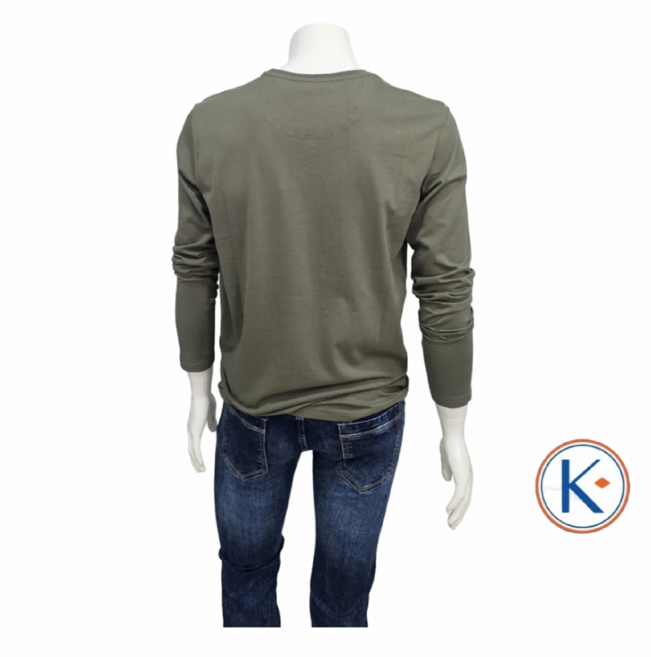 Camiseta manga larga verde kaki hombre Losan