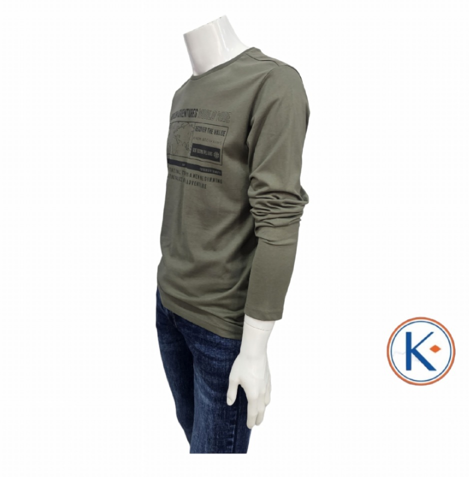 Camiseta manga larga verde kaki hombre Losan