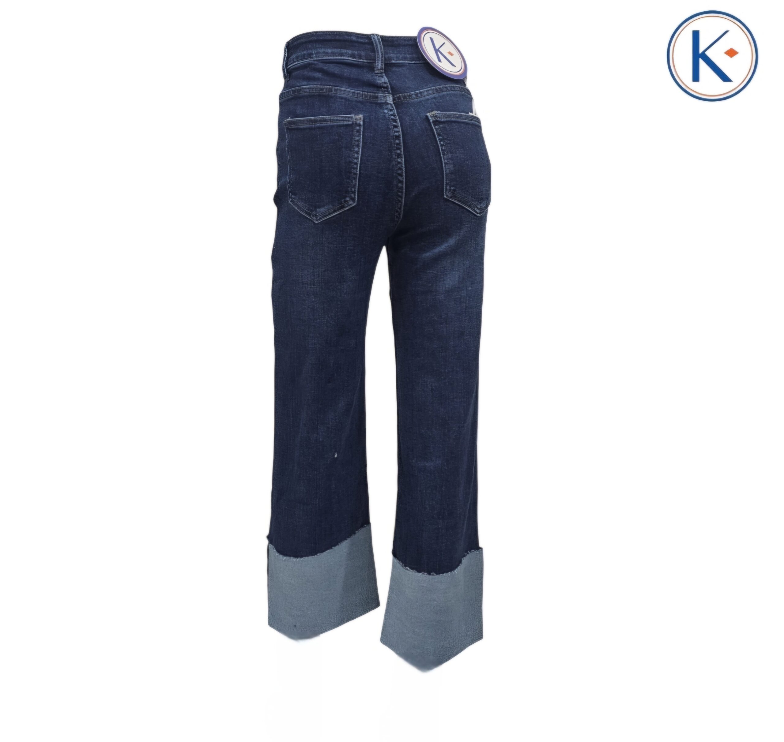 Vaquero palazzo denim con bajos de vuelta ancha