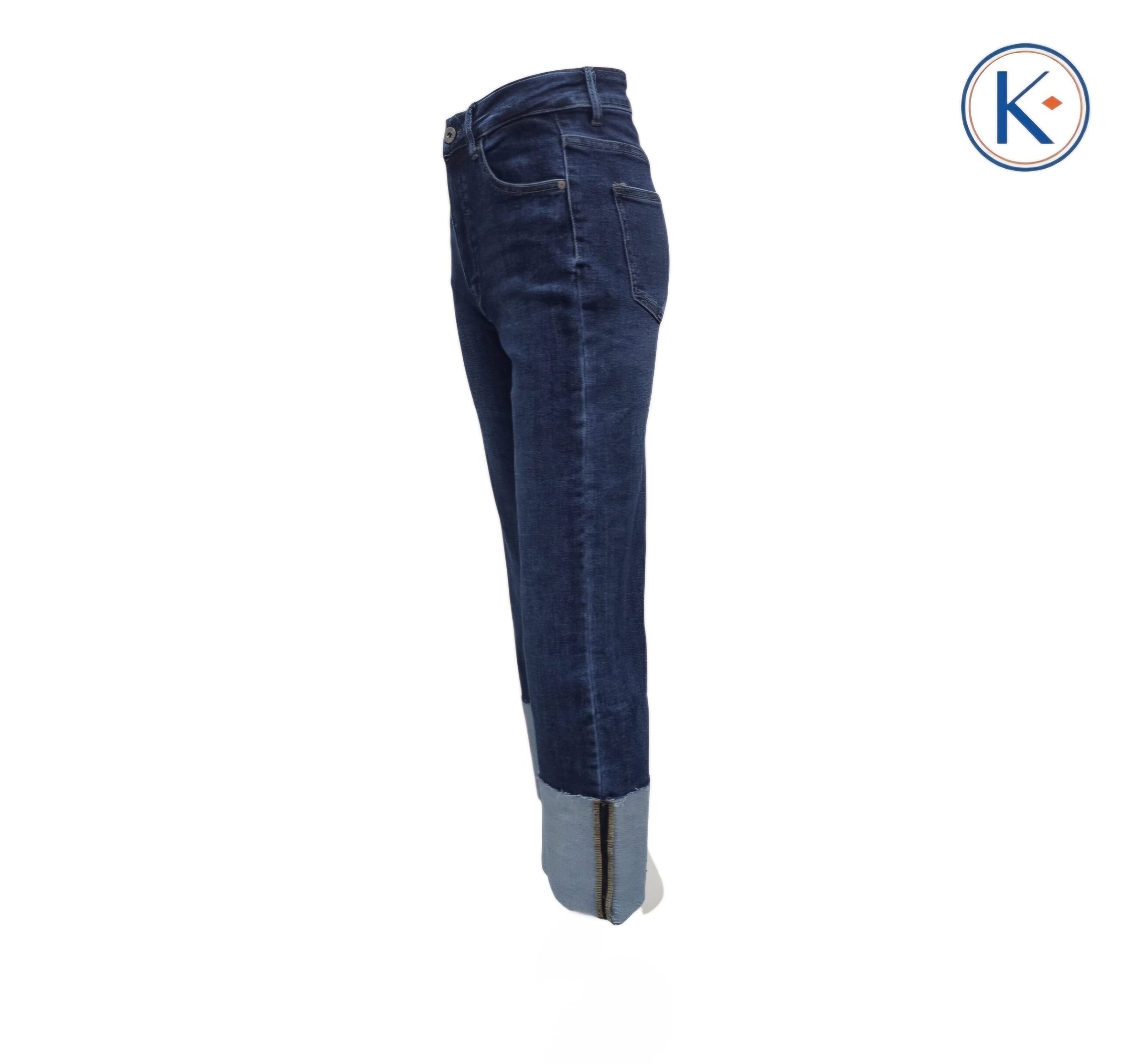 Vaquero palazzo denim con bajos de vuelta ancha