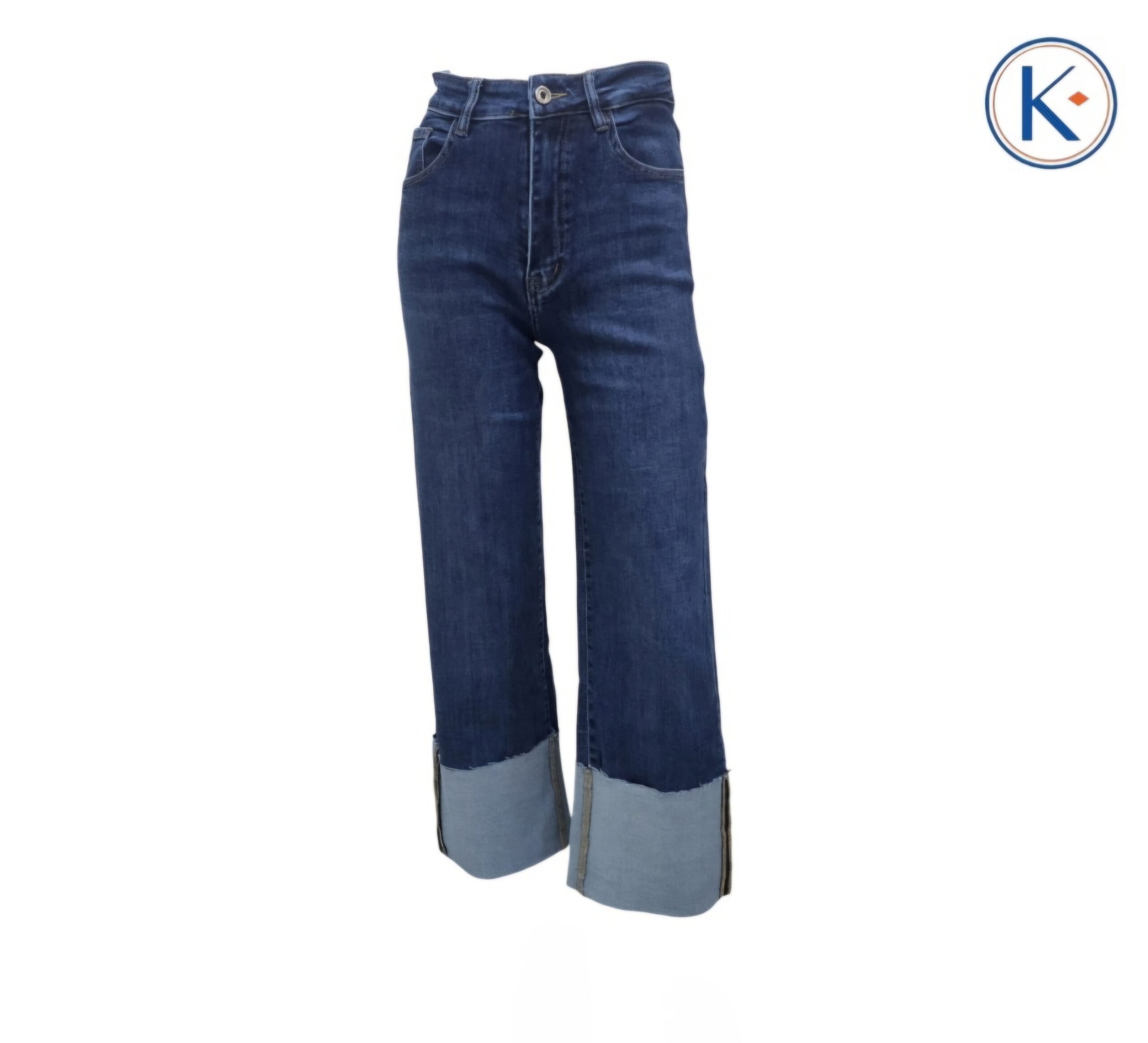 Vaquero palazzo denim con bajos de vuelta ancha