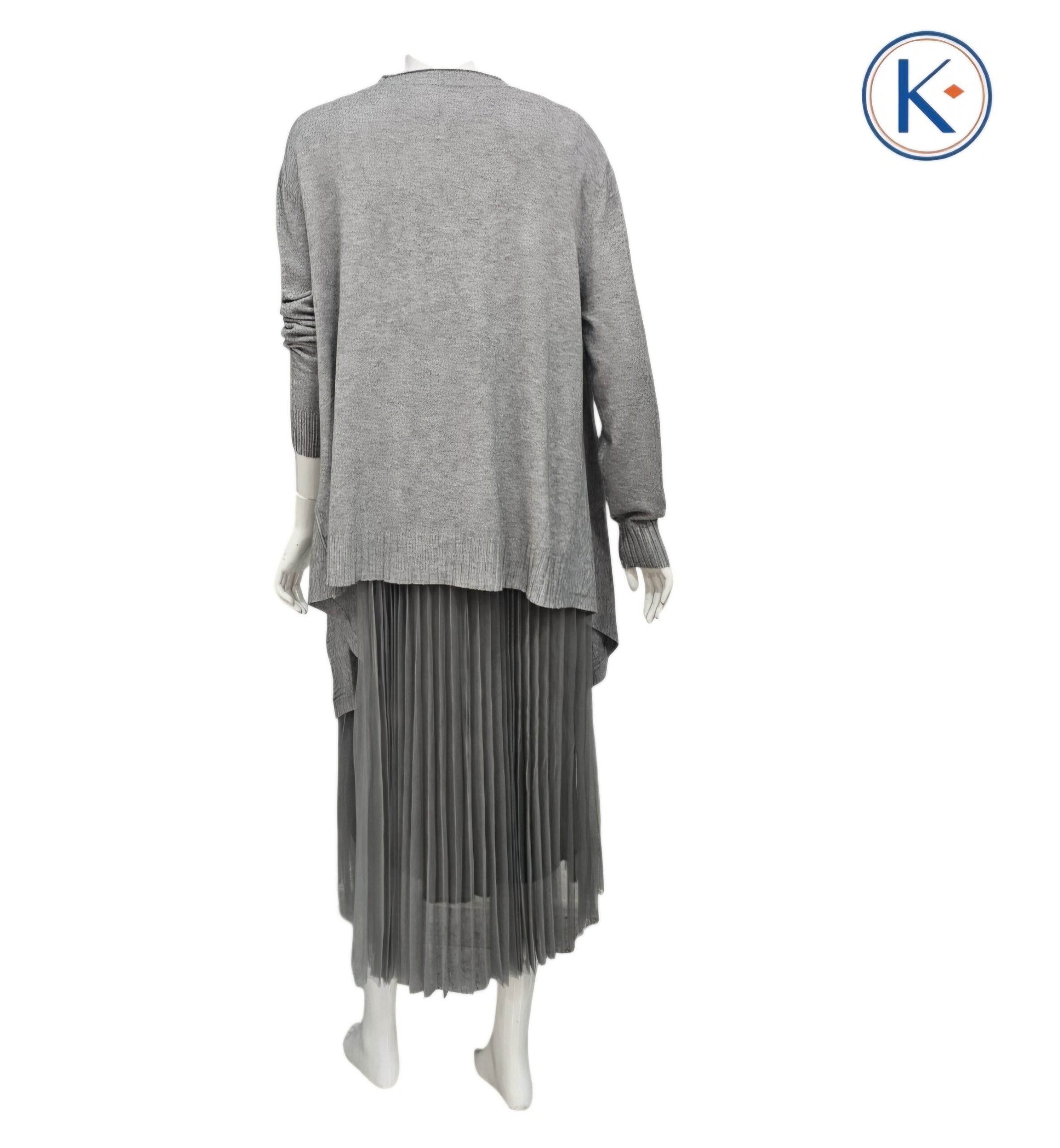 Vestido  con Tul Tableado y Lentejuelas