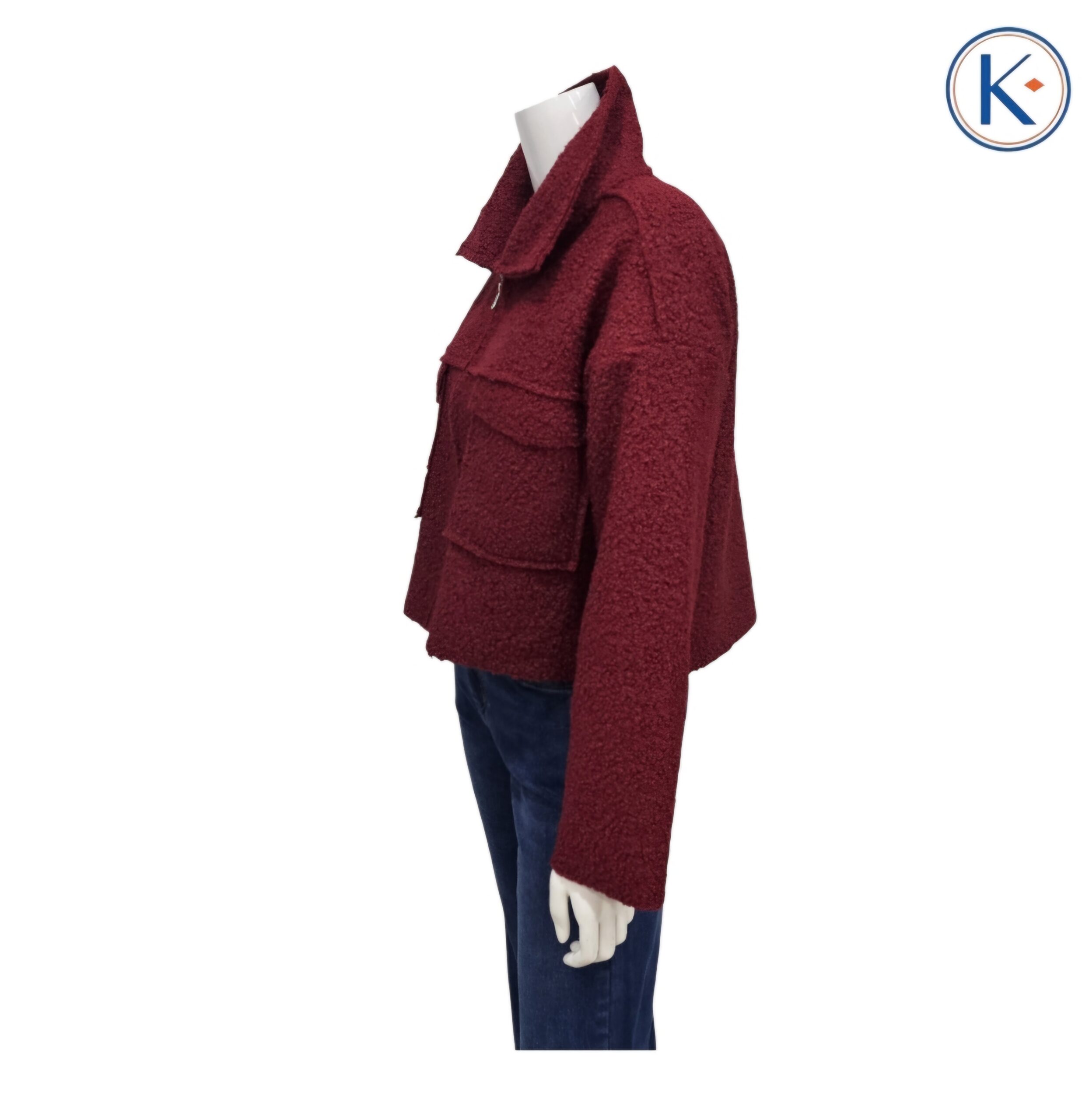 Chaqueta Borreguito Cropped con Cremallera