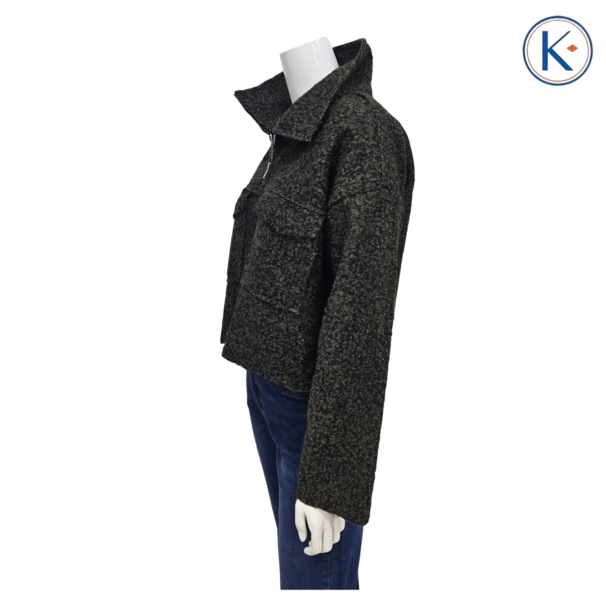 Chaqueta Borreguito Cropped con Cremallera