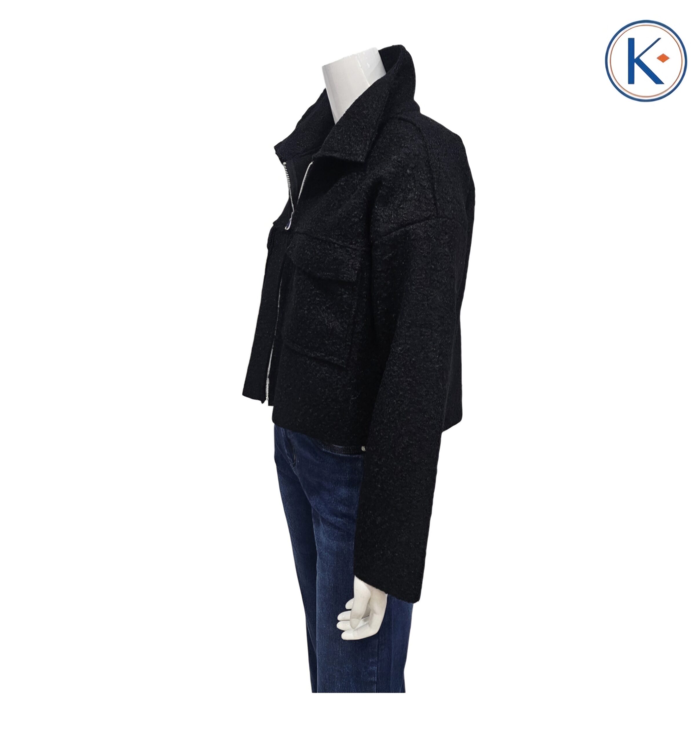 Chaqueta Borreguito Cropped con Cremallera