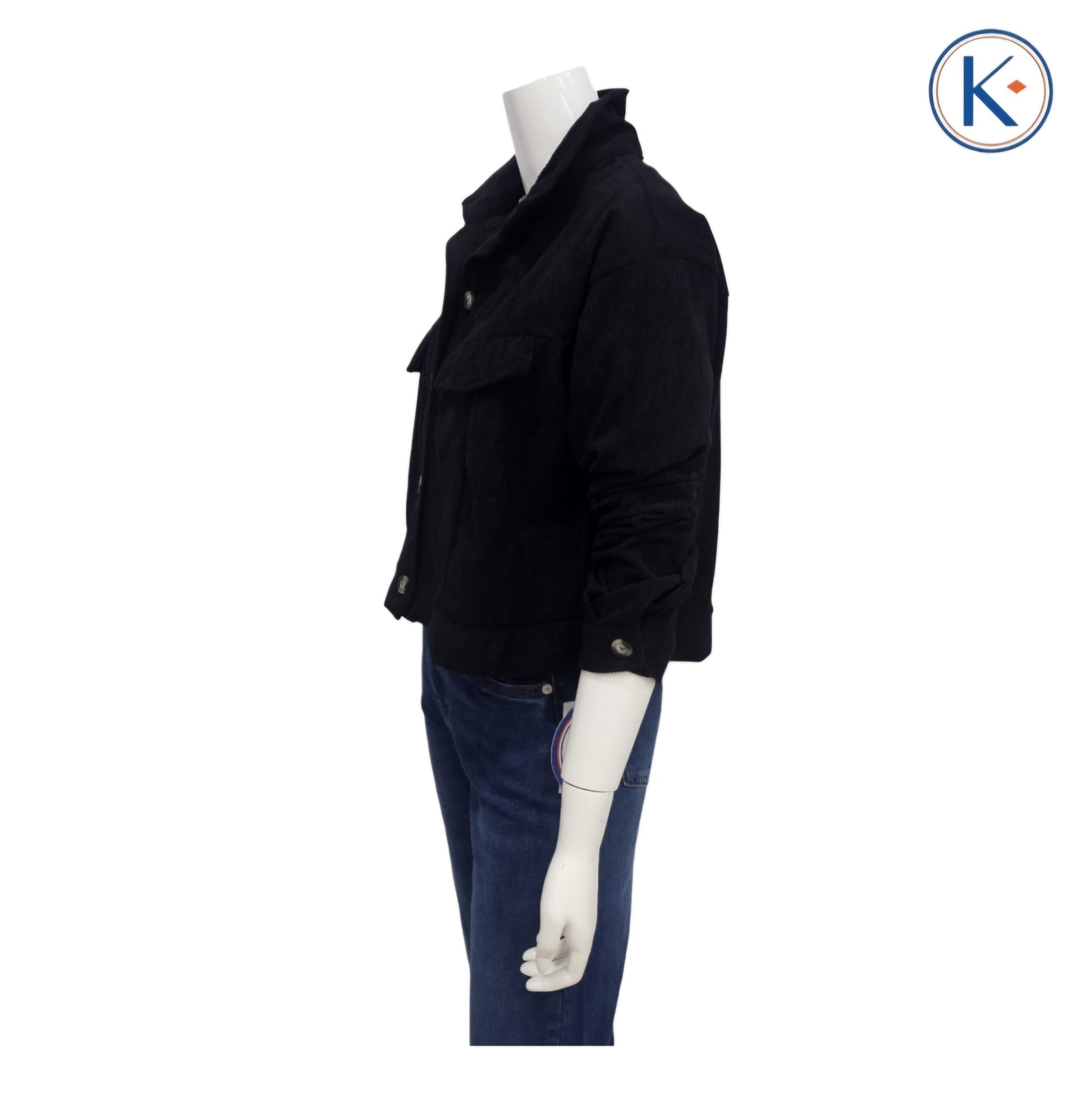 Chaqueta Pana Cropped Oversize con Botones