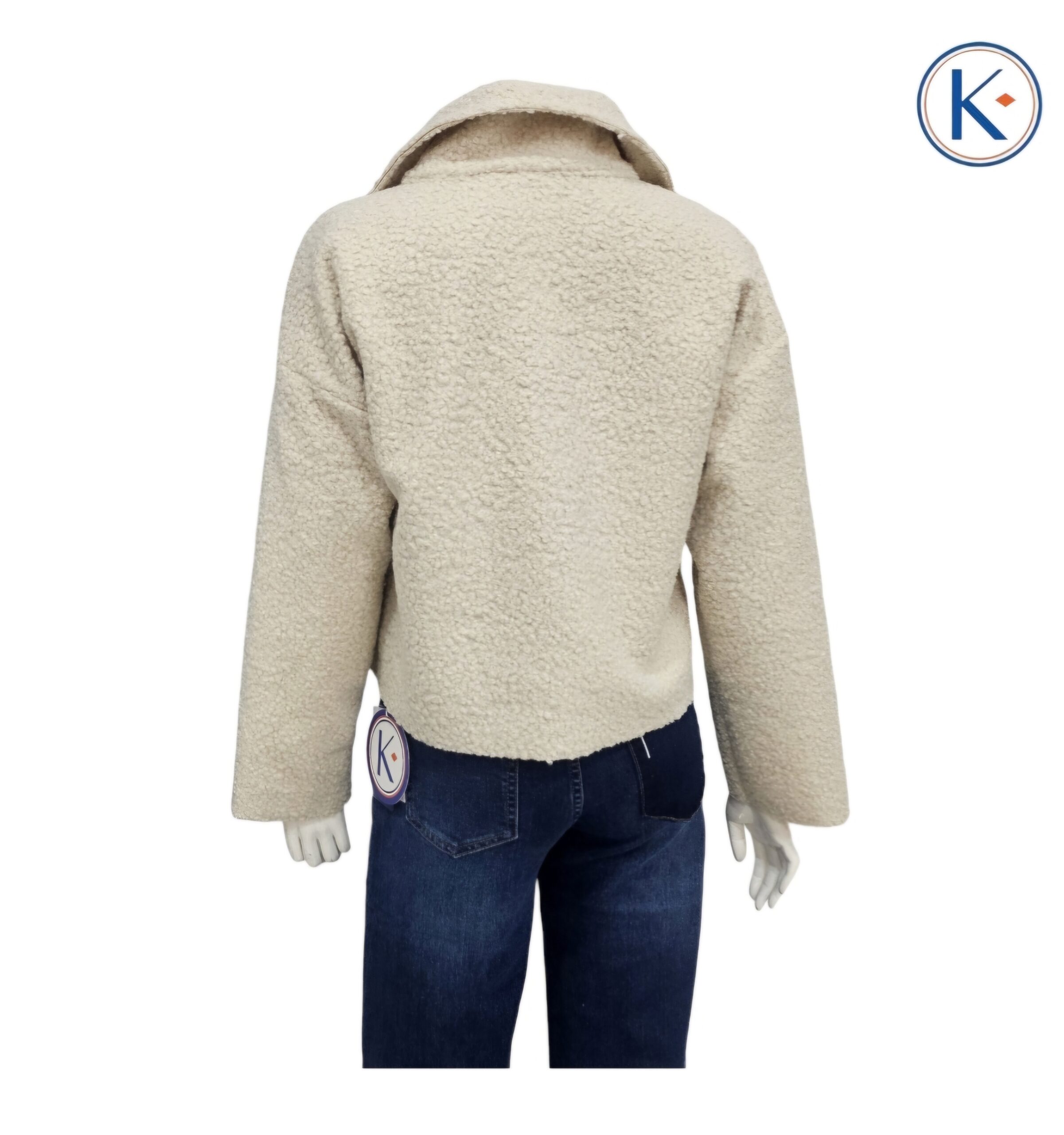 Chaqueta Borreguito Cropped con Cremallera