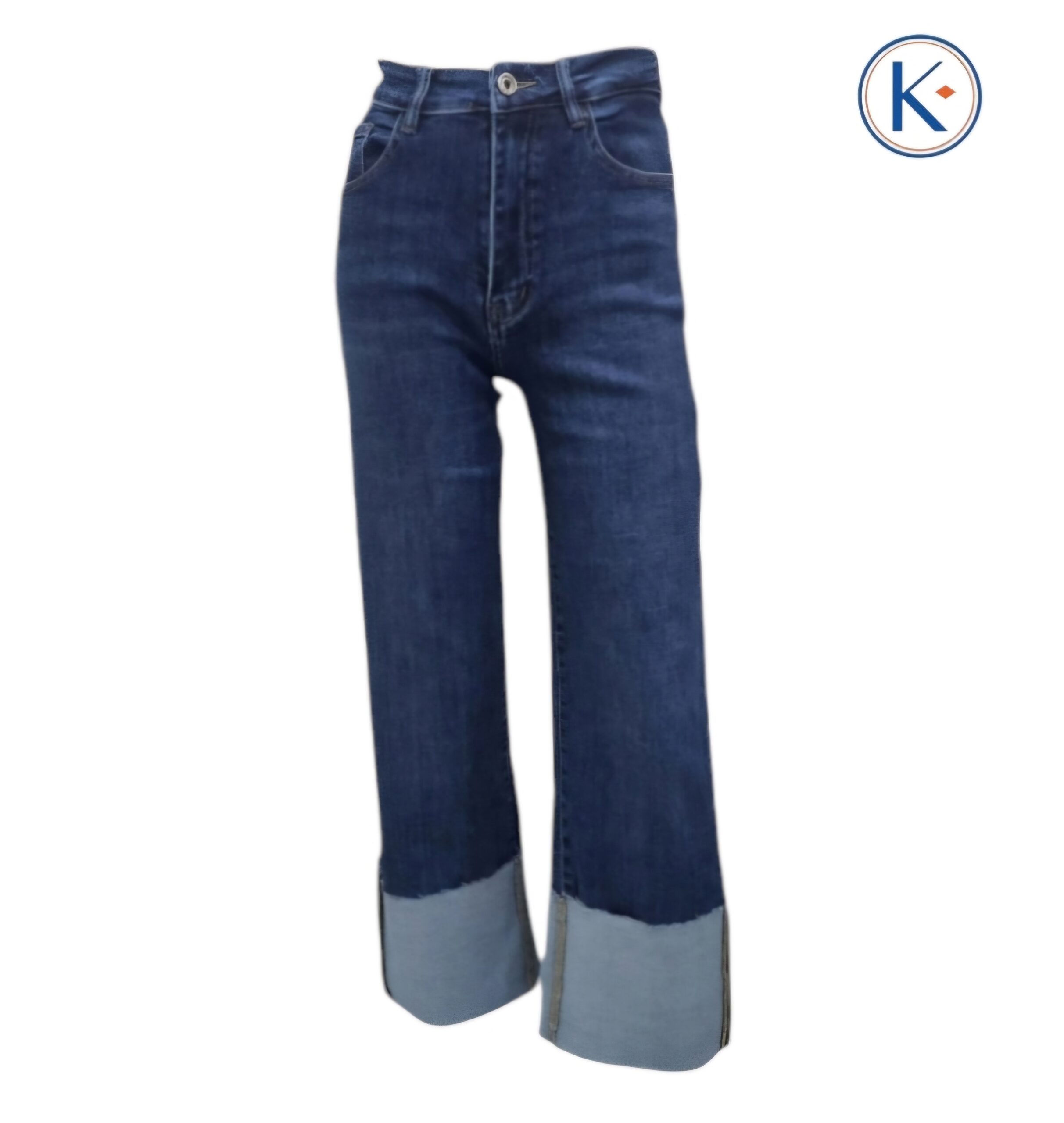 Vaquero palazzo denim con bajos de vuelta ancha