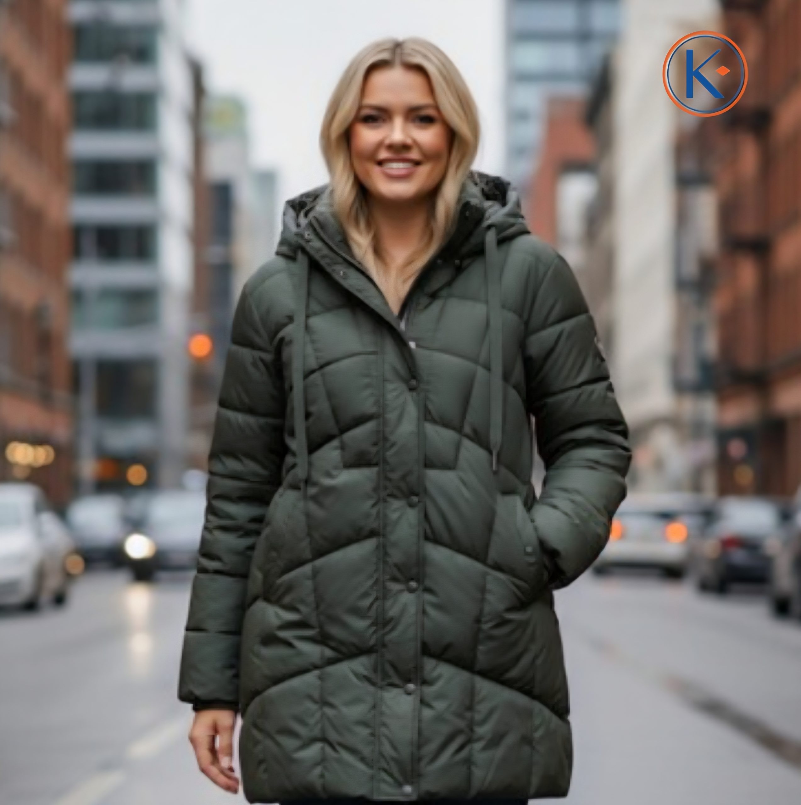 Cazadora nylon tallas grandes verde con capucha desmontable
