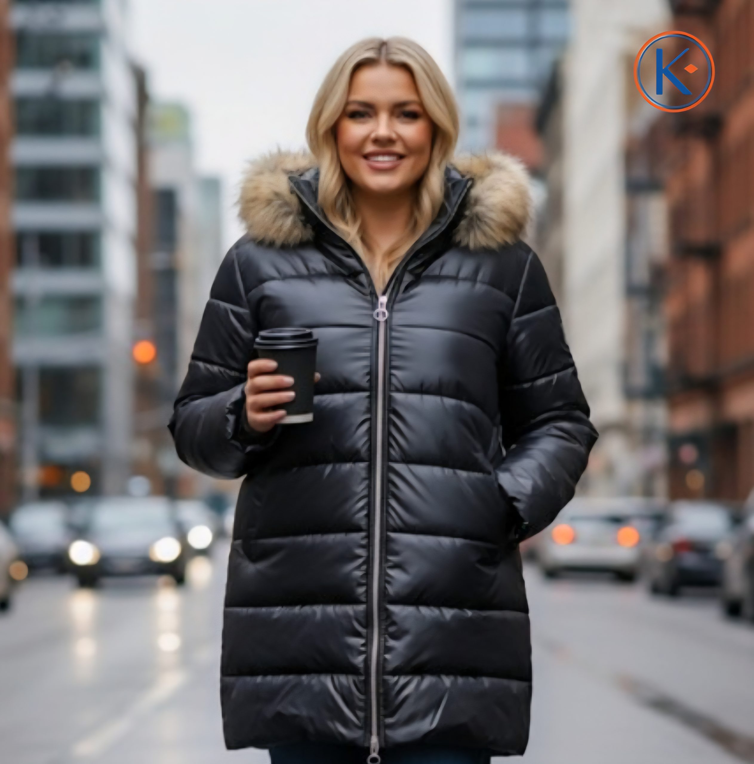 Chaquetón acolchado tallas grandes capucha desmontable negro