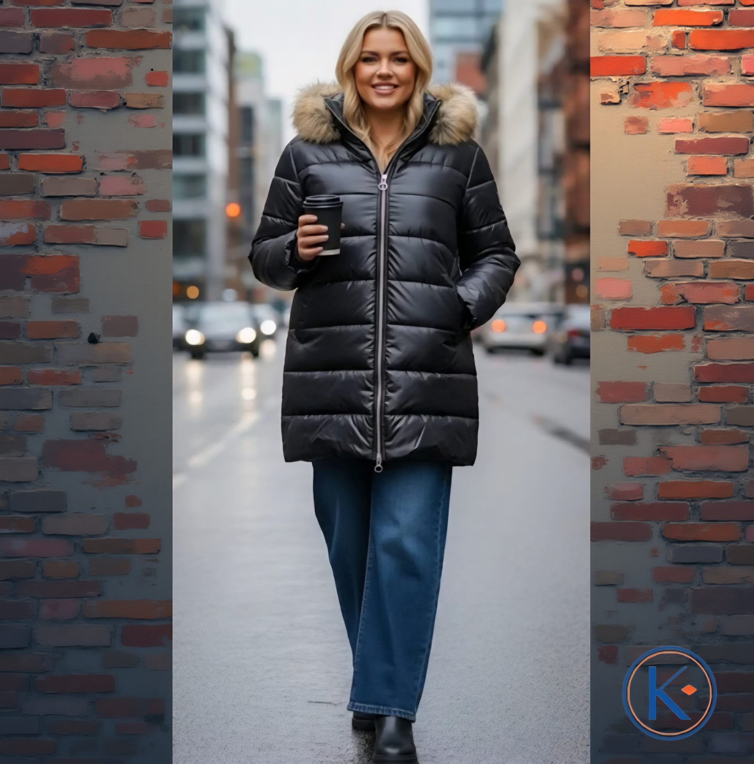 Chaquetón acolchado tallas grandes capucha desmontable negro