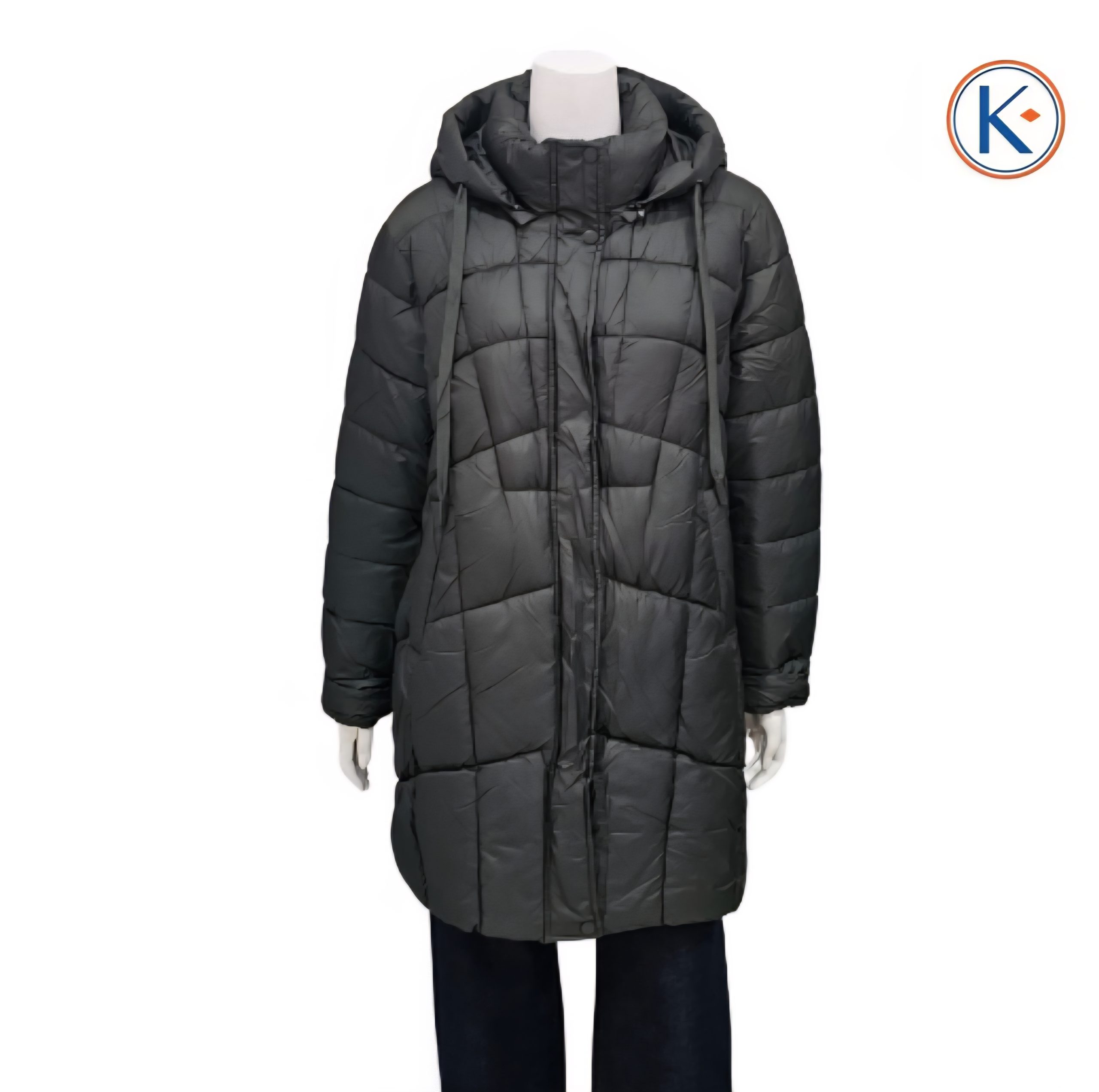Cazadora nylon tallas grandes verde con capucha desmontable