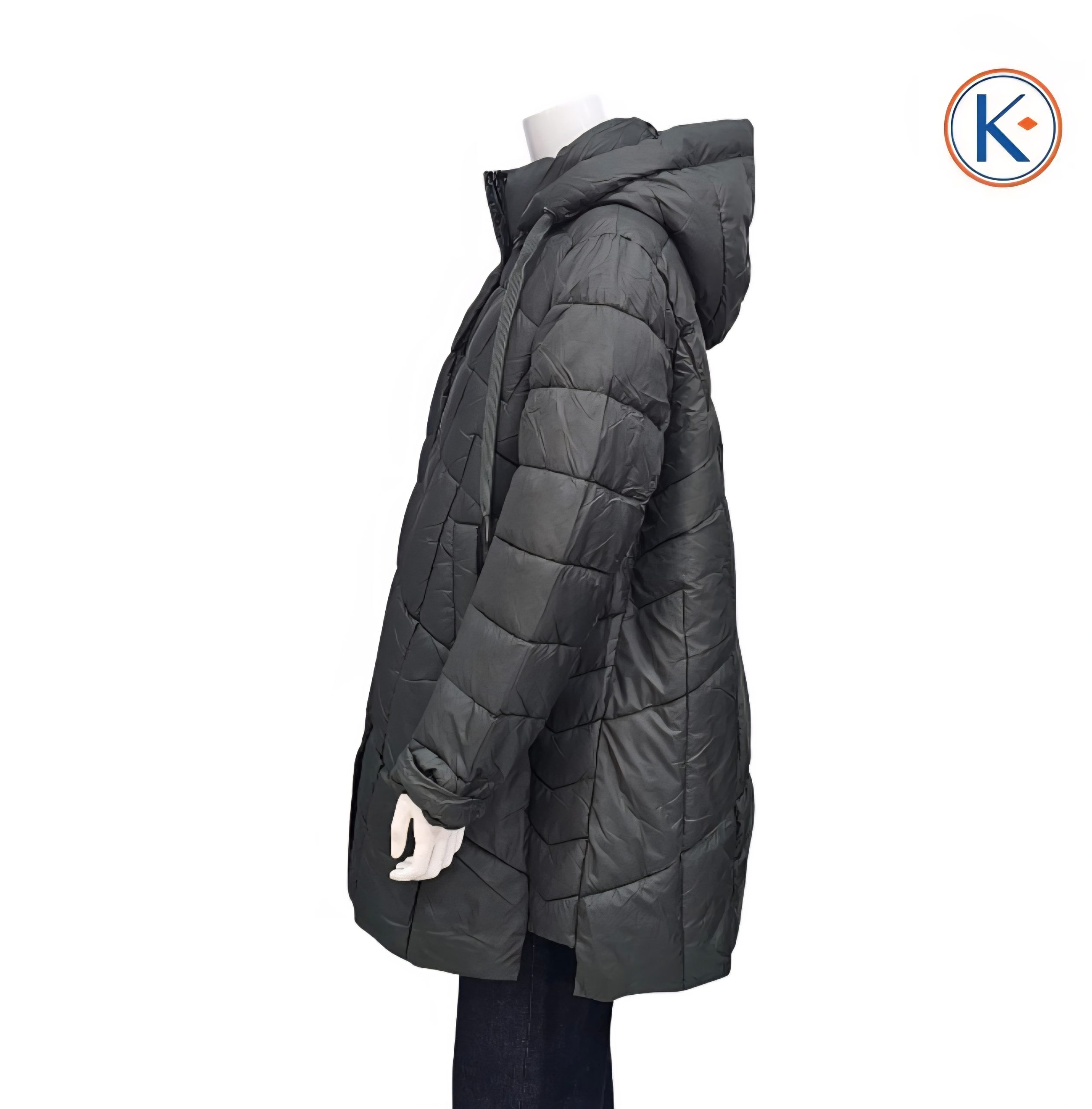Cazadora nylon tallas grandes verde con capucha desmontable