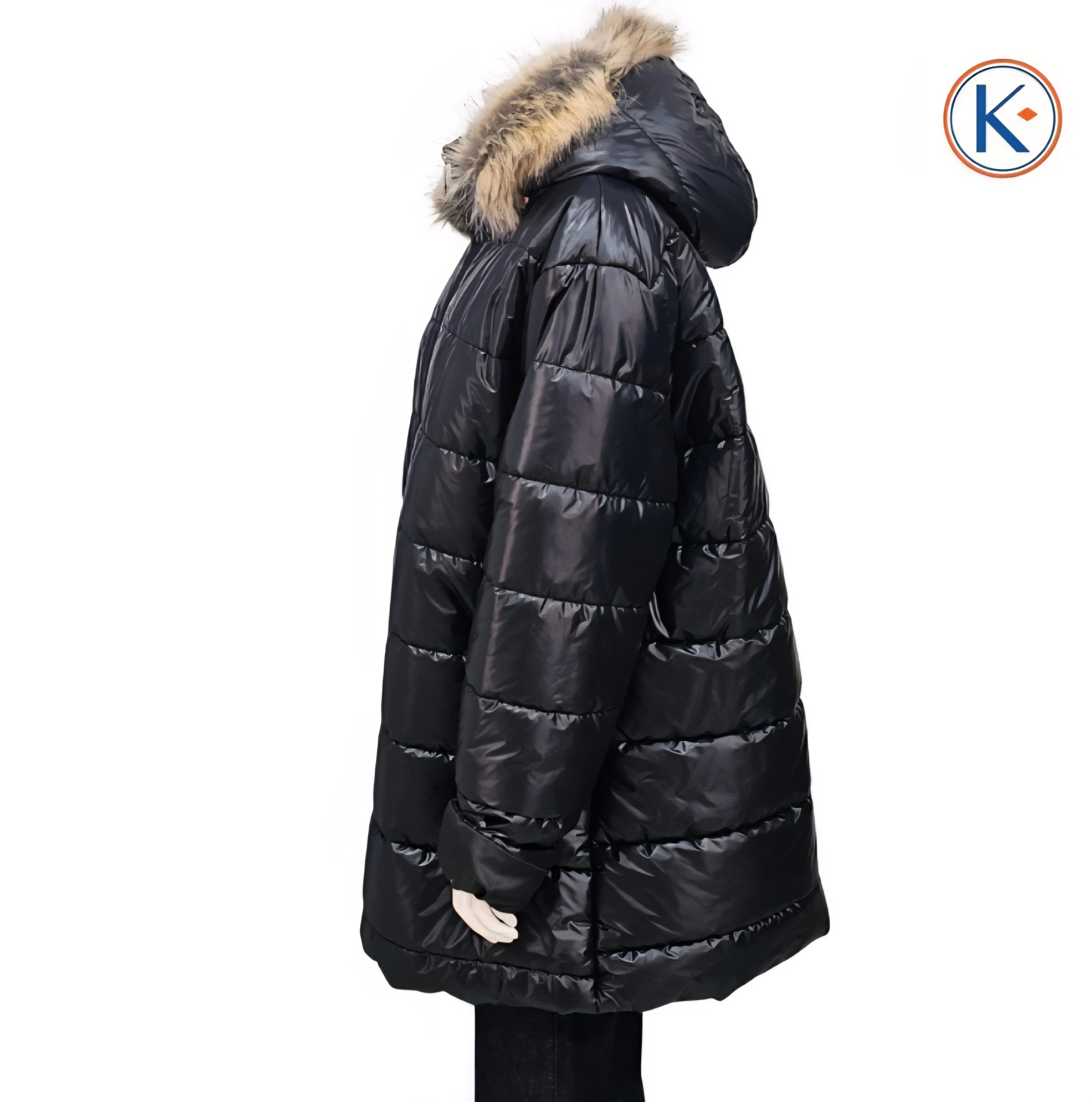Chaquetón acolchado tallas grandes capucha desmontable negro