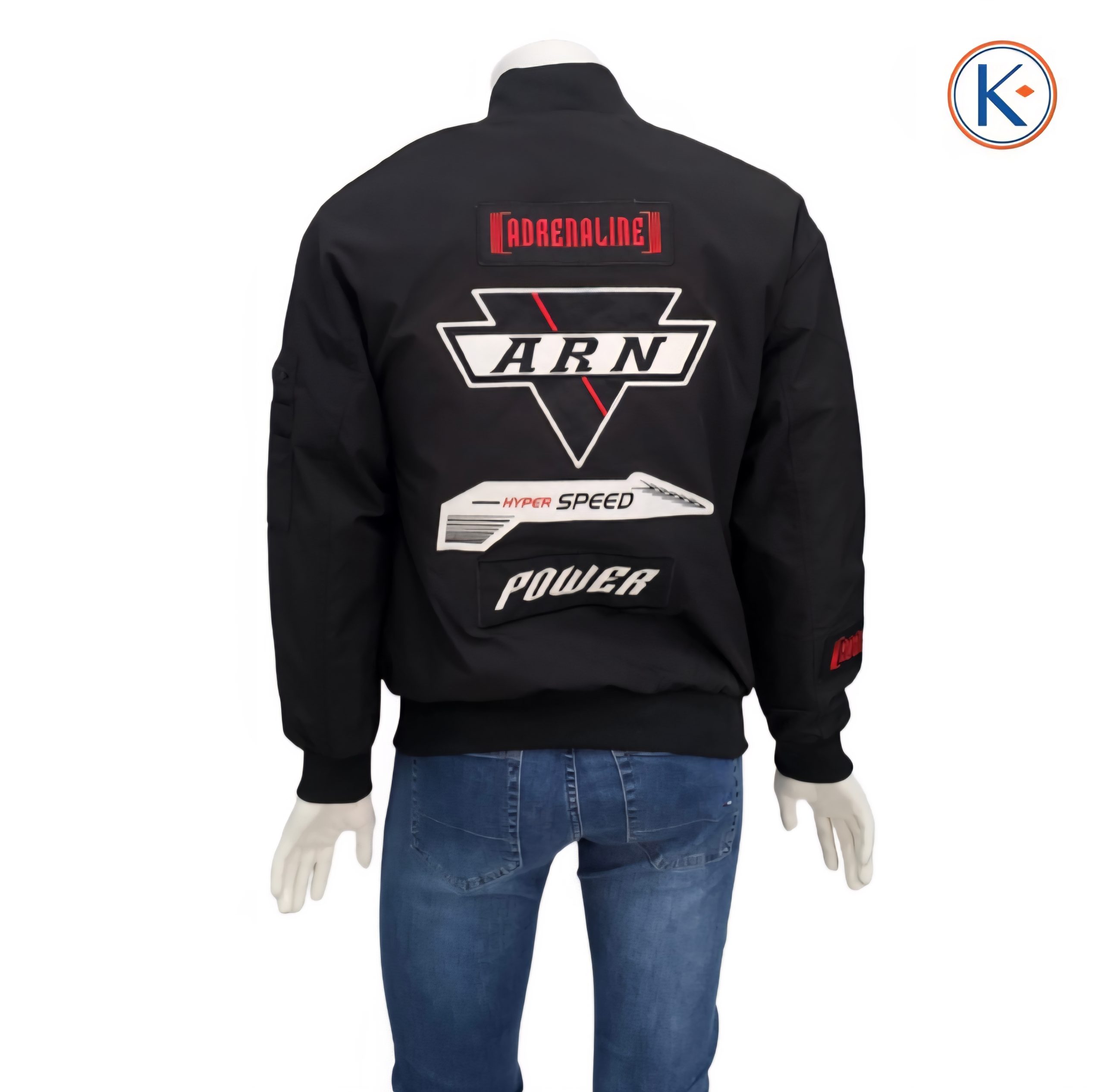 Cazadora bomber con parches hombre