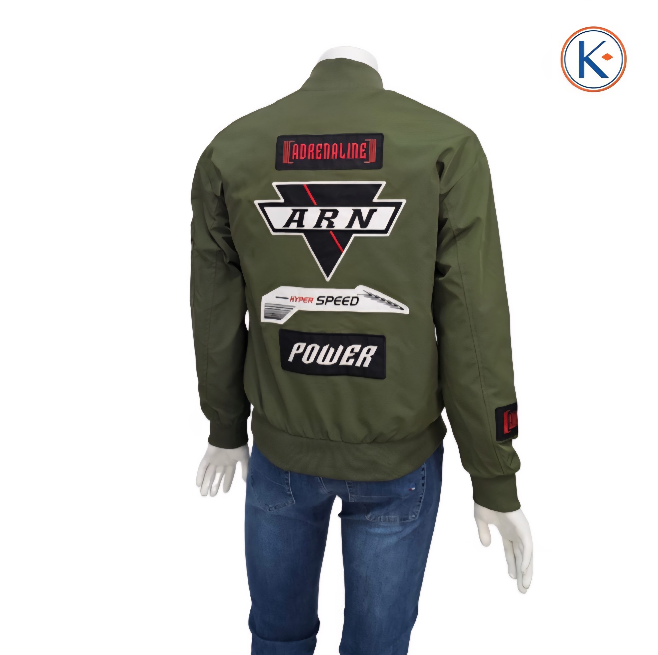 Cazadora bomber con parches hombre