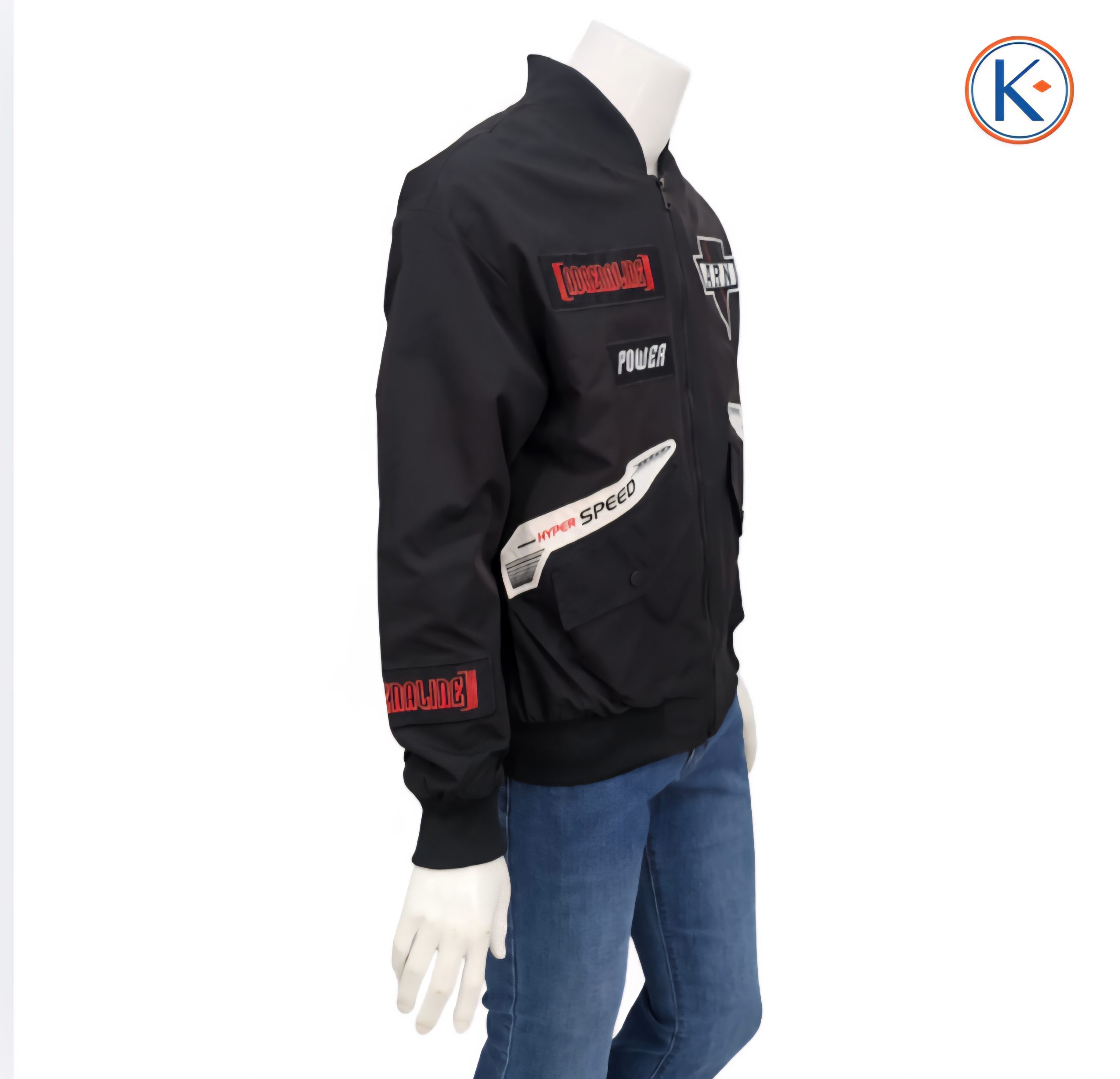 Cazadora bomber con parches hombre