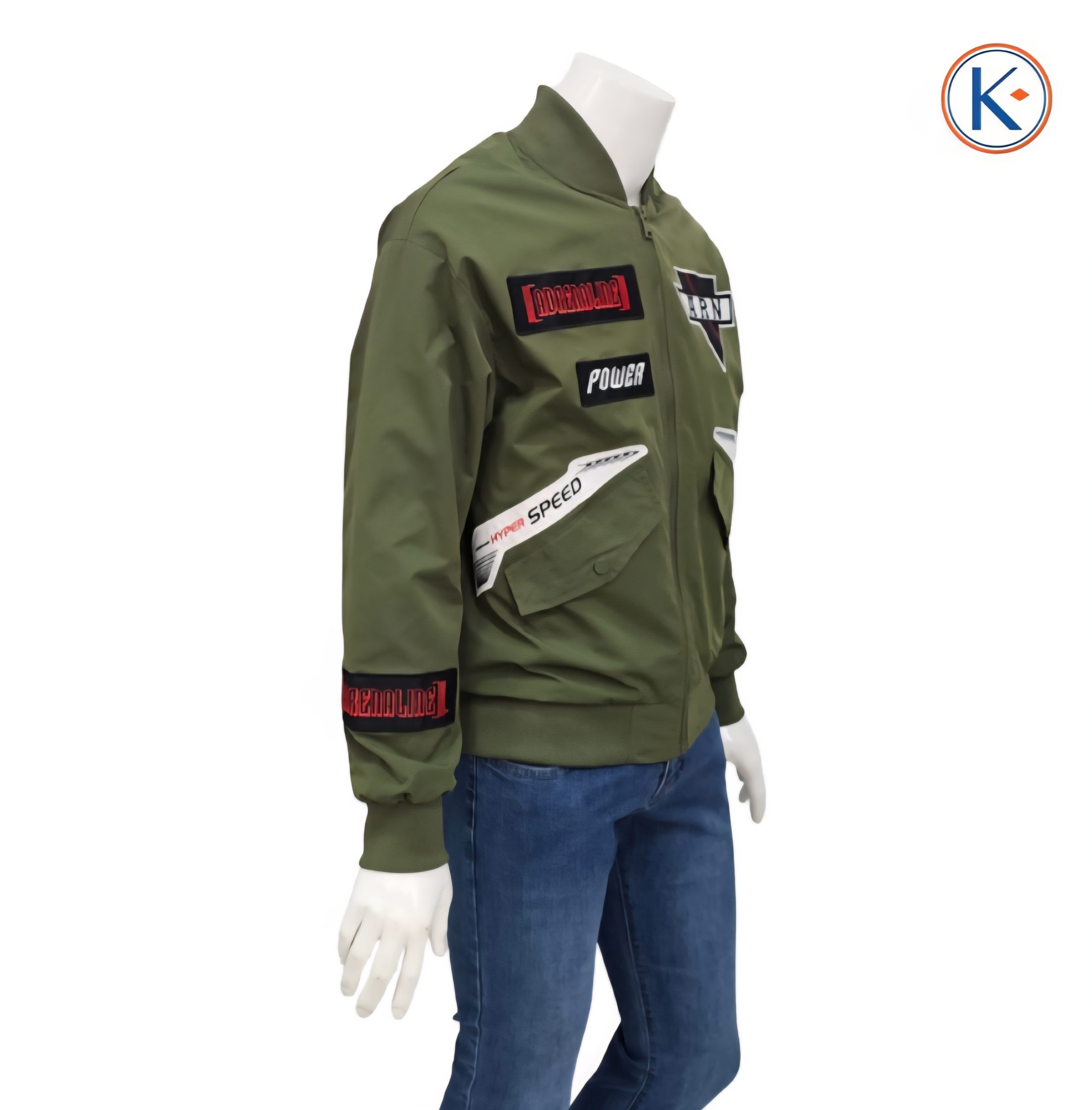 Cazadora bomber con parches hombre