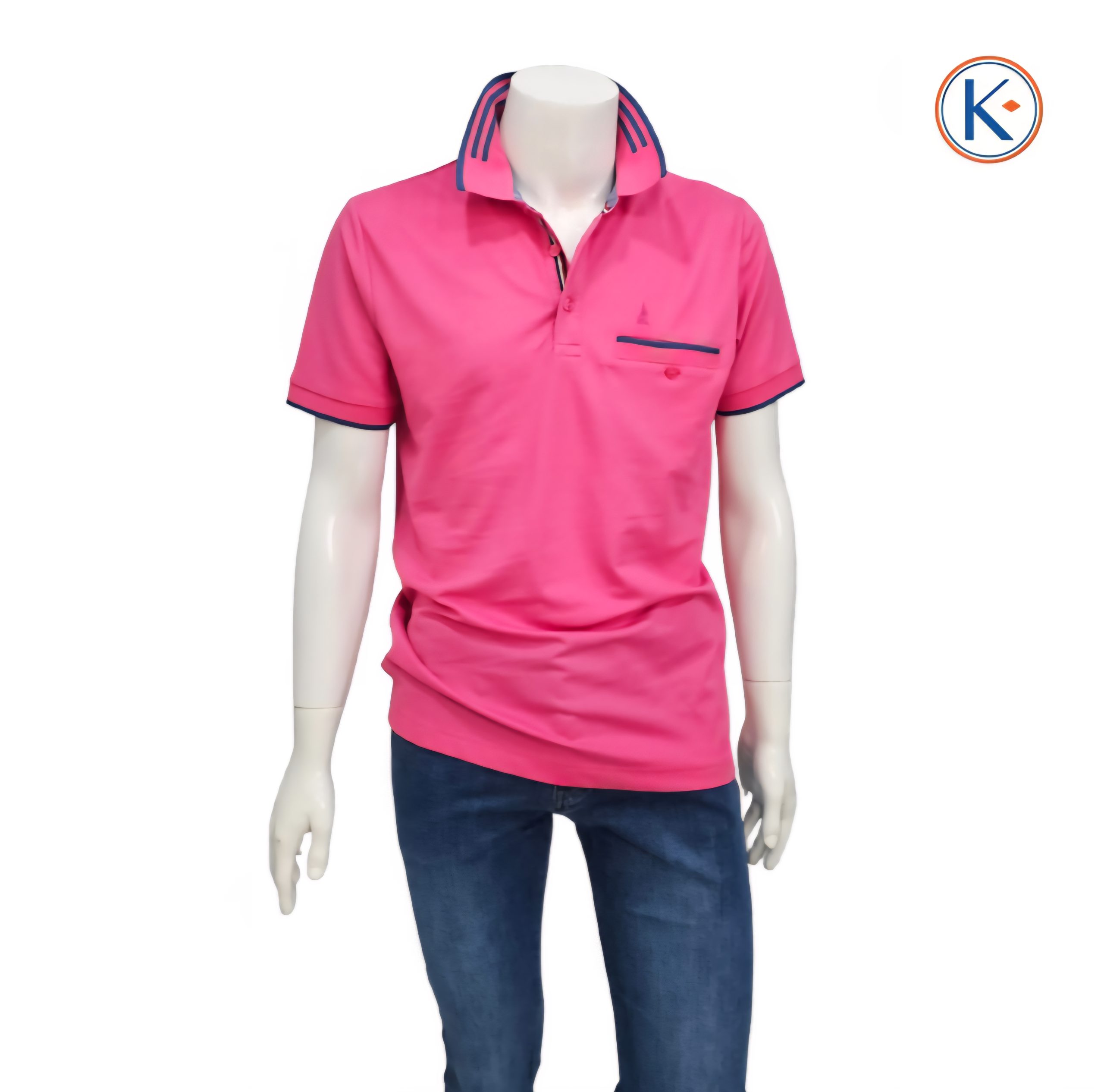 Polo granito Nisko hombre con bolsillo y detalle azul