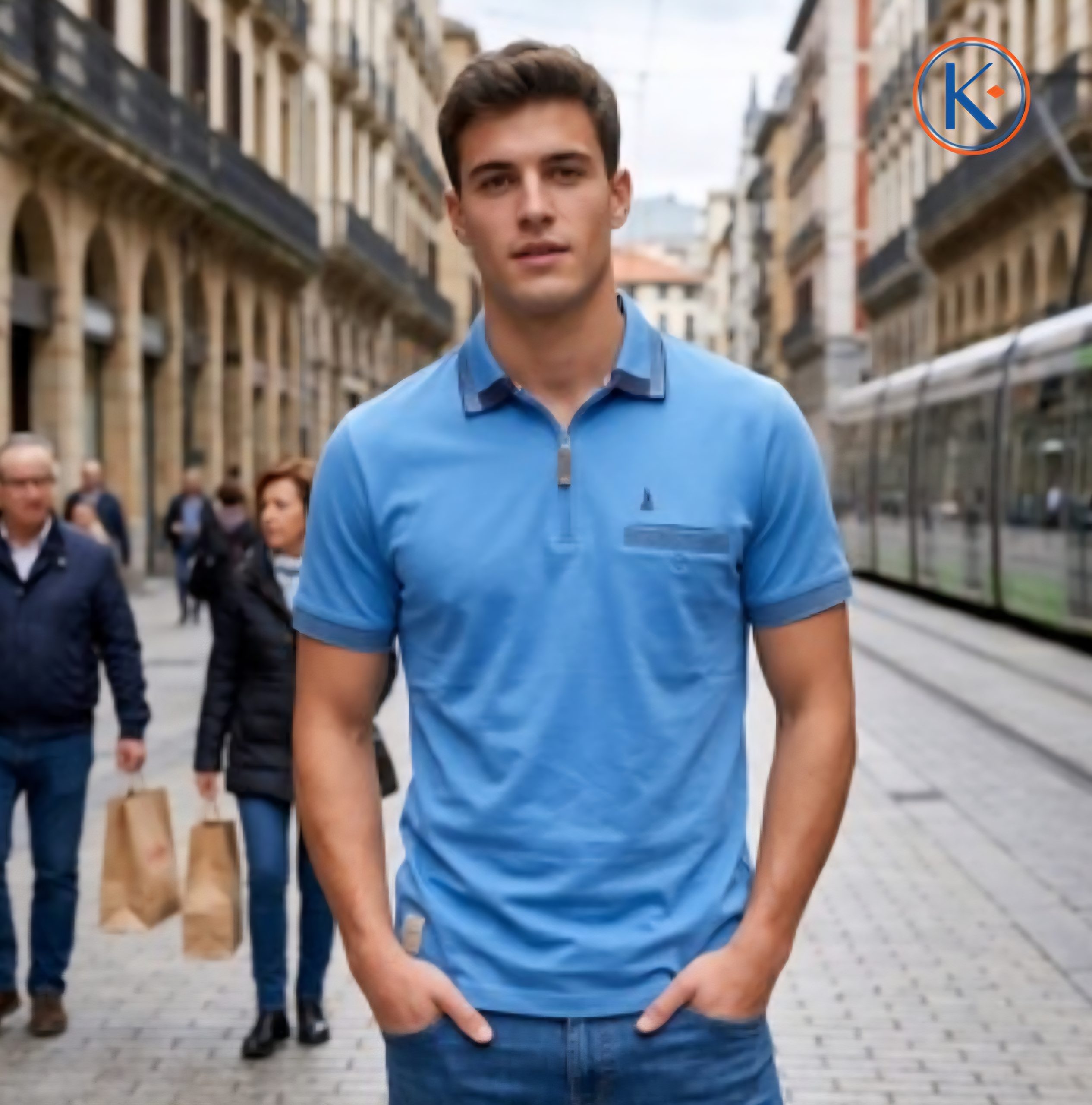 Polo granito Nisko hombre con cremallera