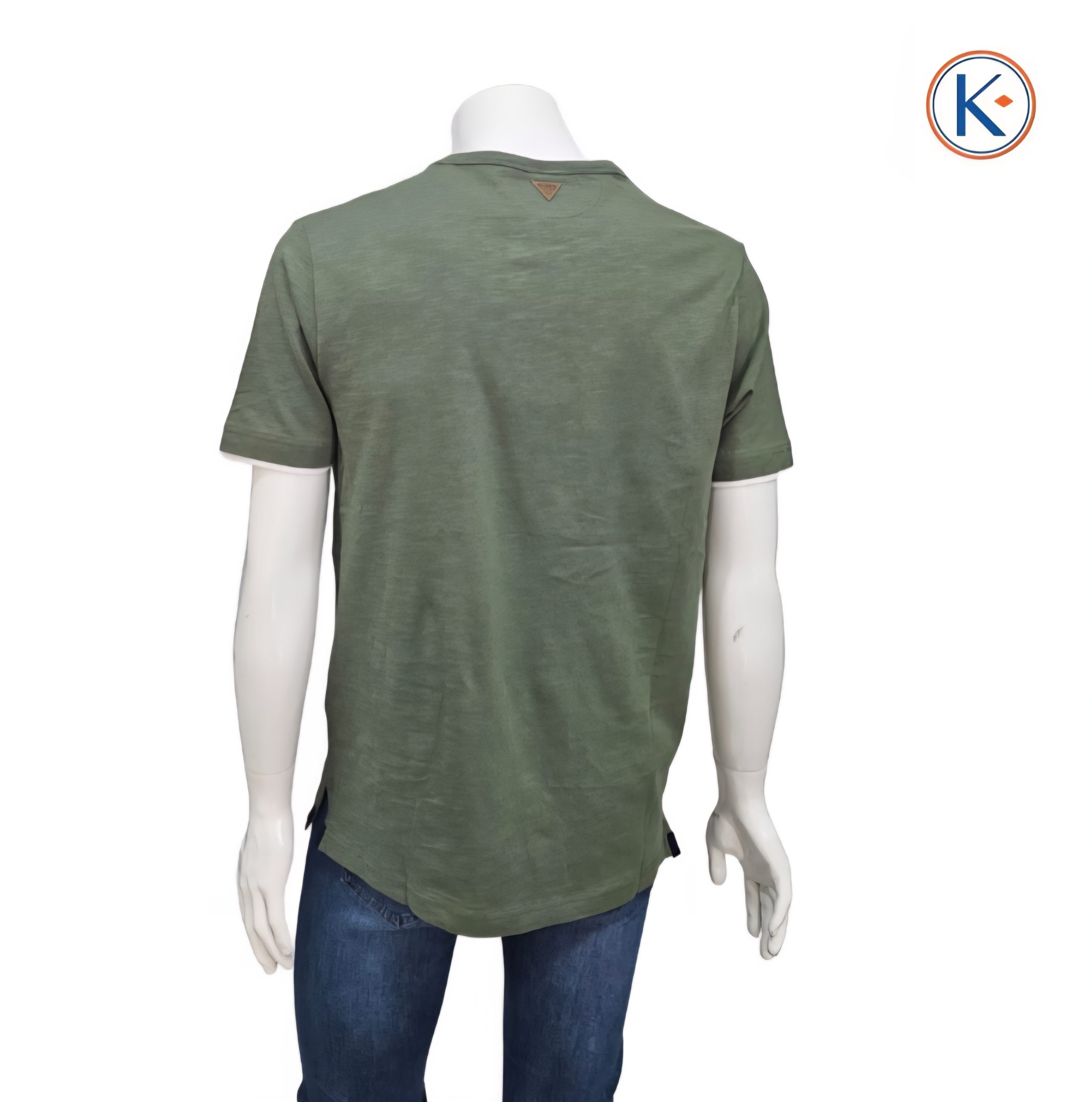 Camiseta hombre cuello pico efecto doble cuello Nisko