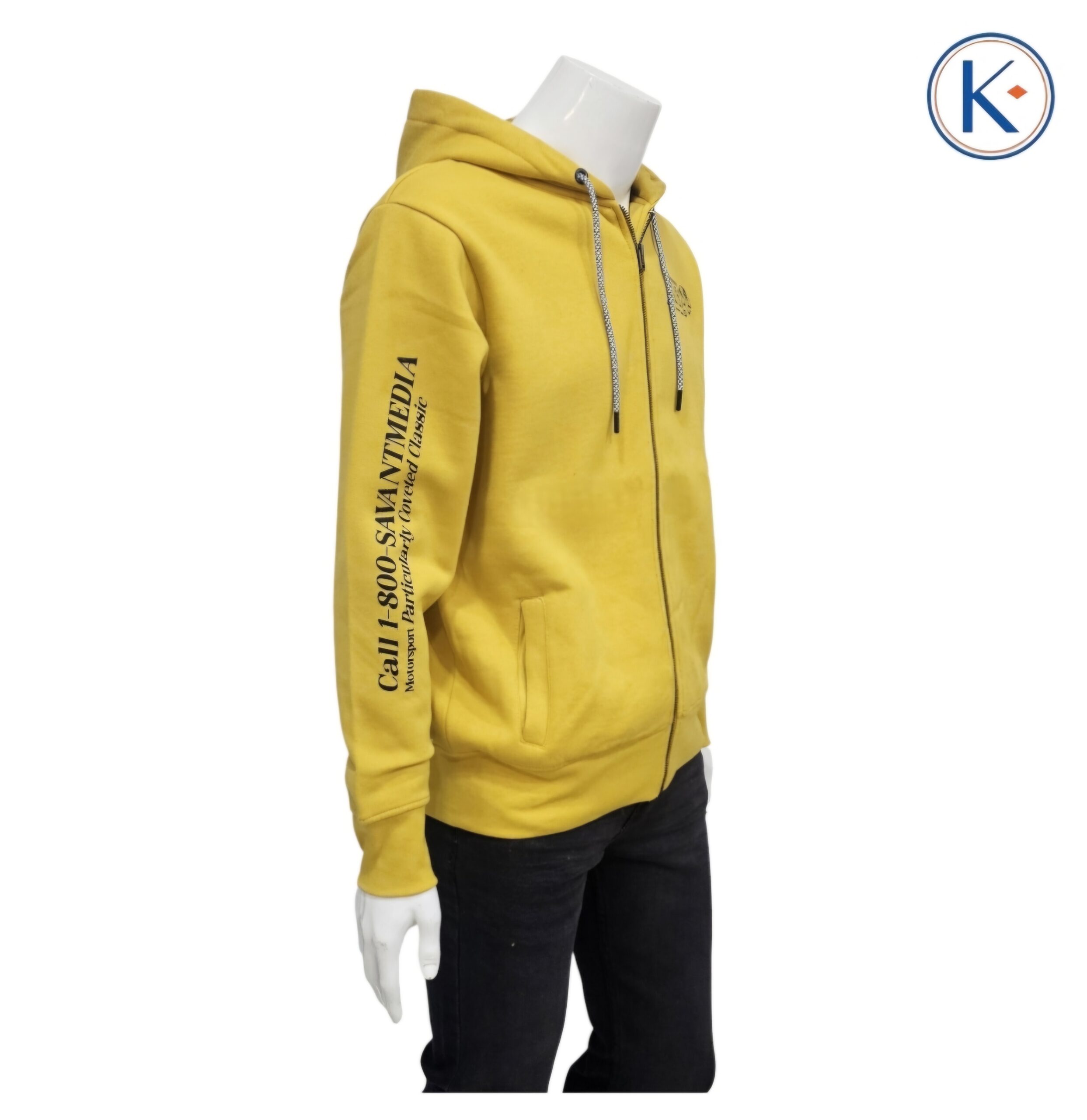 Sudadera con capucha mostaza para chico